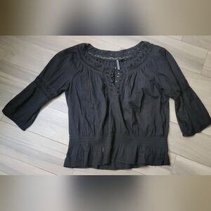 Women's Nine West Black 100% Cotton Blouse